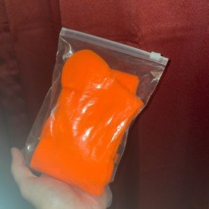 Neon Orange socks with black stripes